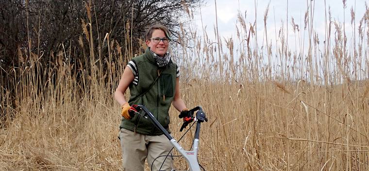 Mit dem Balkenmäher unterstützen wir die Mahd im Naturdenkmal Brunnlust. © LPV/I. Drozdowski