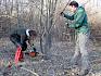Unterstützung beim Pflegetermin mit der Motorsäge. © LPV/I. Drozdowski Unterstützung beim Pflegetermin mit der Motorsäge.