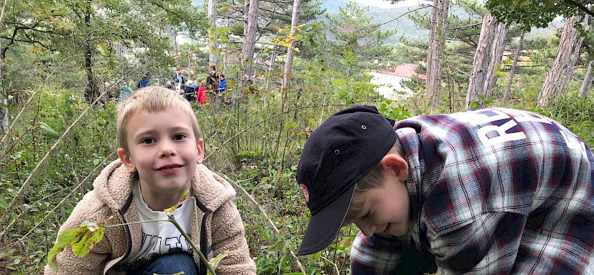 Schüler bei der Landschaftspflege in Baden