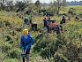 Die Schüler:innen waren stolz auf ihren Beitrag zur Erhaltung der Natur in Floridsdorf. © LPV/I. Wrbka-Fuchsig Landschaftspflege auf den Alten Schanzen in Floridsdorf