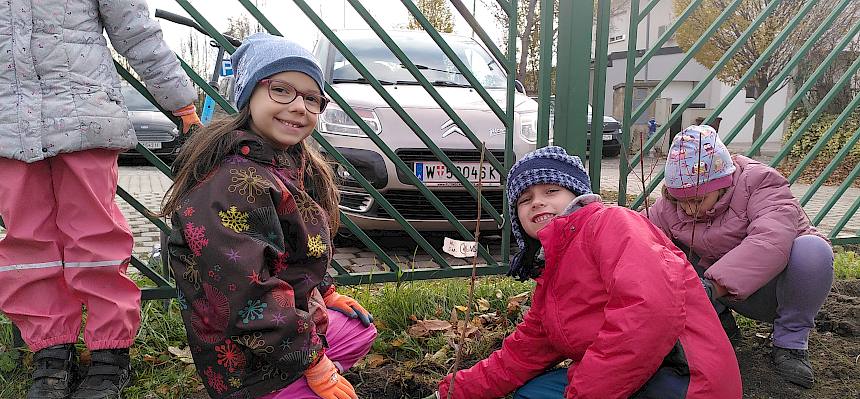 Kinder pflanzen Strauch
