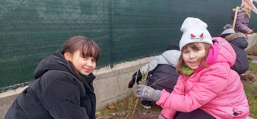 Kinder pflanzen Strauch