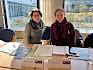 Unsere Biologinnen Elke Weisz-Emesz und Irene Drozdowski holten sich heute wertvolle Inputs für die Umsetzung der Aktivitäten für den Naturpark Föhernberge. © LPV/E. Weisz-Emesz Frauen sitzen am Schreibtisch