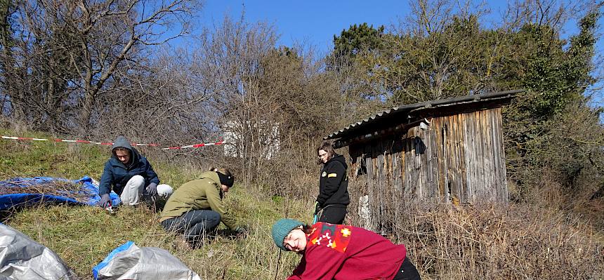 Menschen arbeiten in der Natur