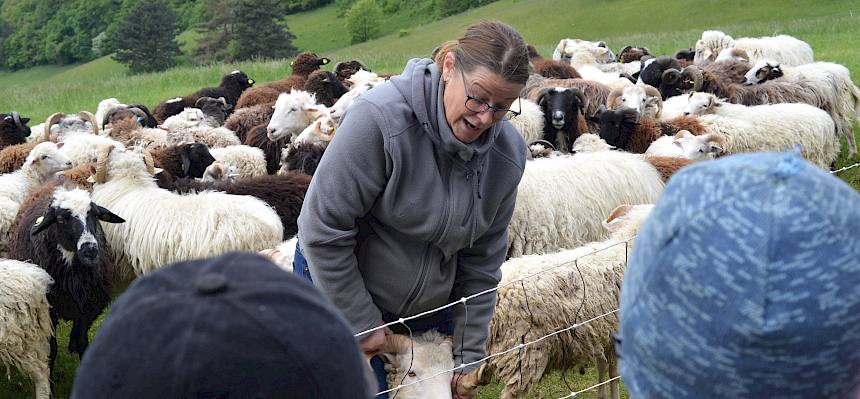 Schäferin mit Schaf