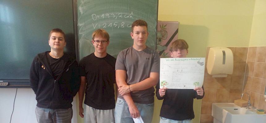 Schüler präsentieren ihre Erkenntnisse.