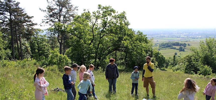Schüler:innen beim Folienlaufspiel