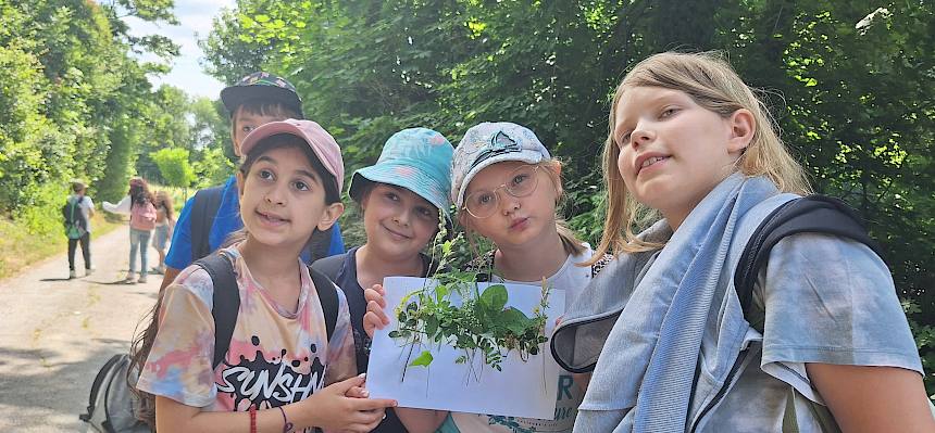 Kinder gestalten Wiesenbilder