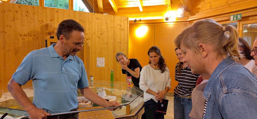 Personen betrachten Bodenprobe