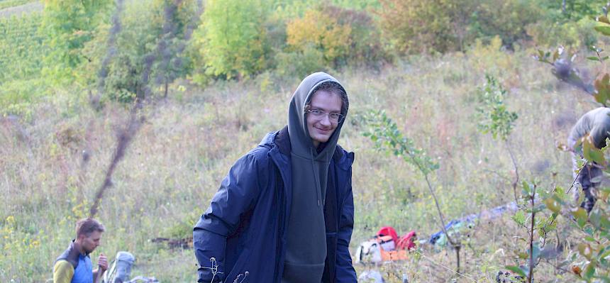 Person mit Krampen
