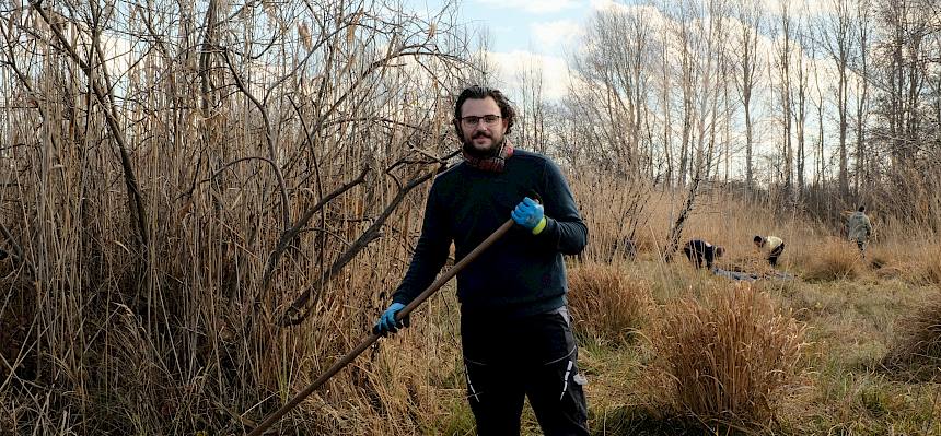 Volunteer beim Rechen
