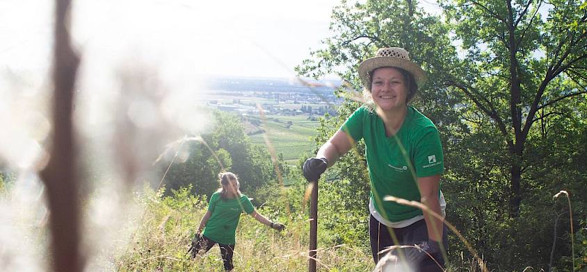 Freiwillige mit Krampen
