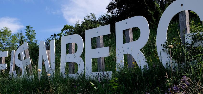 Buchstaben in Halbtrockenrasen