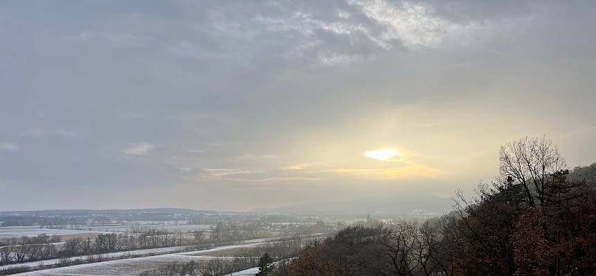 Sonne über dem Blosenberg