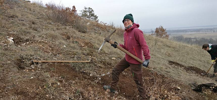 Biologin mit Krampen