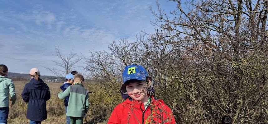 Schüler mit abgeschnittenem Ast