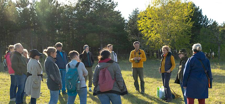 Teilnehmer:innen bei der Naturexkursion